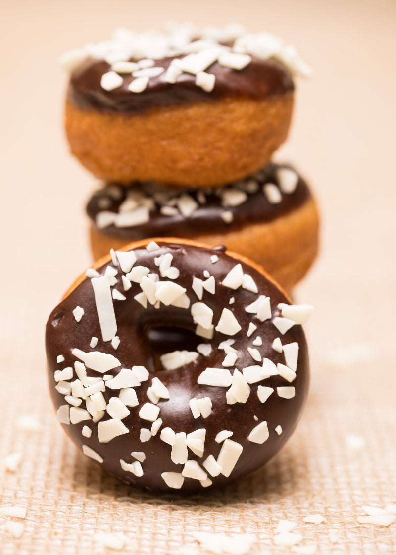 Chocolate with White Chocolate Flakes Donut